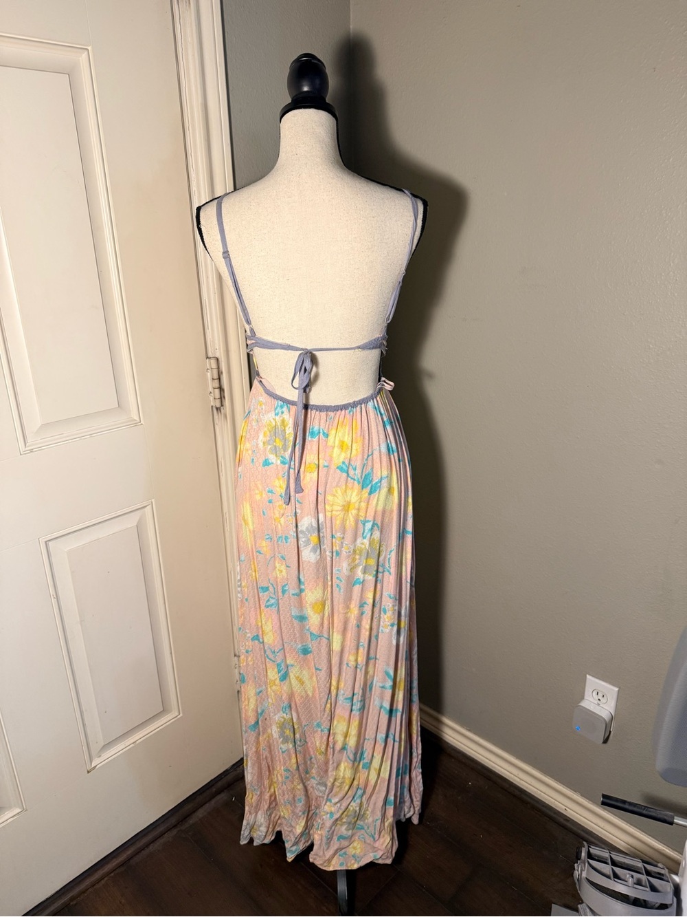 Free People Pastel Floral Backless Maxi Dress - Pink, Yellow, Aqua - Picture 5 of 7